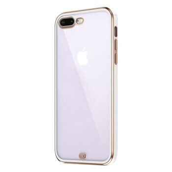 Microsonic Apple iPhone 7 Plus Kılıf Laser Plated Soft Beyaz