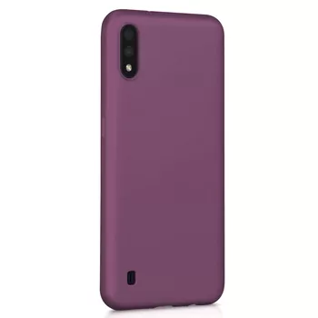 Microsonic Matte Silicone Samsung Galaxy A01 Kılıf Mor