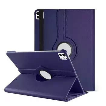 Microsonic Apple iPad Pro 13 2024 Kılıf (A2925-A2926) 360 Rotating Stand Deri Lacivert