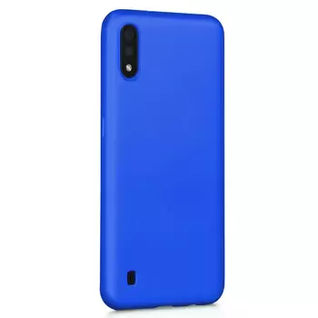 Microsonic Matte Silicone Samsung Galaxy A01 Kılıf Mavi