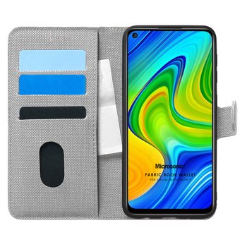 Microsonic Xiaomi Redmi Note 9 Kılıf Fabric Book Wallet Gri