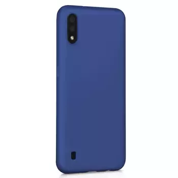 Microsonic Matte Silicone Samsung Galaxy A01 Kılıf Lacivert