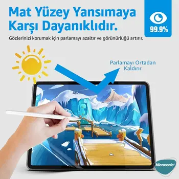 Microsonic Samsung Galaxy Tab A11 Plus Paper Feel Kağıt Dokulu Mat Ekran Koruyucu