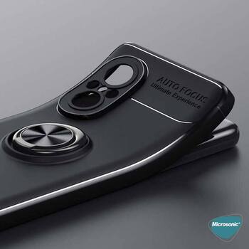 Microsonic Huawei Nova 9 SE Kılıf Kickstand Ring Holder Kırmızı