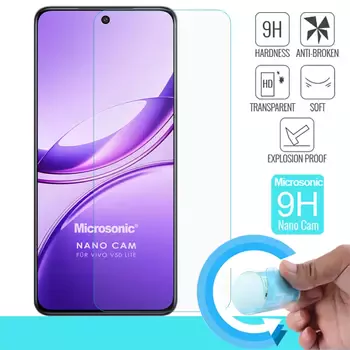 Microsonic Vivo V50 Lite 5G Nano Glass Cam Ekran Koruyucu