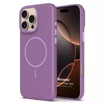 Microsonic Apple iPhone 16 Pro Kılıf MagLeather Pro Lila