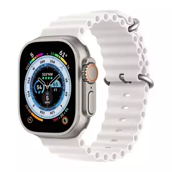 Microsonic Apple Watch SE 44mm Kordon Ocean Band Beyaz