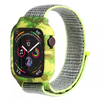 Microsonic Apple Watch Series 8 45mm Kordon Camouflage Armor Pro Sarı