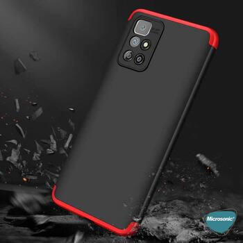 Microsonic Xiaomi Redmi 10 Kılıf Double Dip 360 Protective AYS Siyah Kırmızı