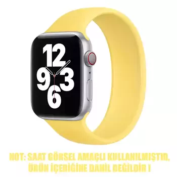 Microsonic Apple Watch Series 6 44mm Kordon, (Large Size, 170mm) New Solo Loop Sarı