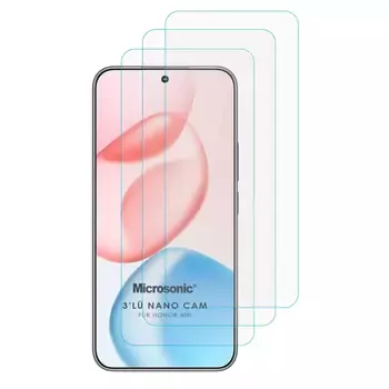 Microsonic Honor 400 Screen Protector Nano Glass Cam Ekran Koruyucu (3`lü Paket)