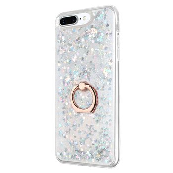 Microsonic Apple iPhone 8 Plus Kılıf Glitter Liquid Holder Gümüş