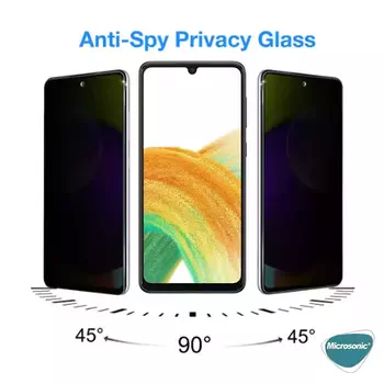 Microsonic Samsung Galaxy A33 5G Invisible Privacy Kavisli Ekran Koruyucu Siyah