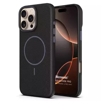 Microsonic Apple iPhone 16 Pro Max Kılıf MagLeather Pro Siyah