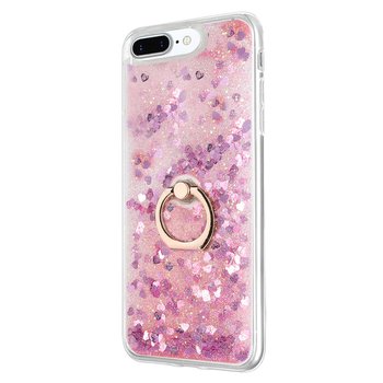 Microsonic Apple iPhone 7 Plus Kılıf Glitter Liquid Holder Pembe