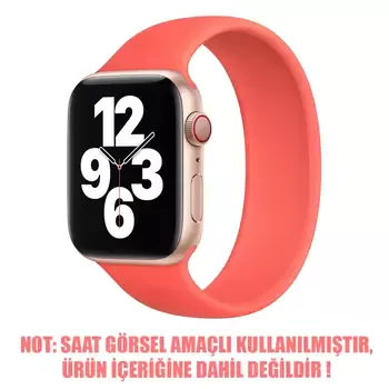 Microsonic Apple Watch Series 6 44mm Kordon, (Large Size, 170mm) New Solo Loop Pembe