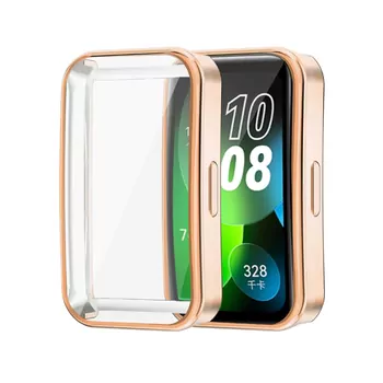 Microsonic Huawei Band 9 Kılıf 360 Full Round Soft Silicone Rose Gold