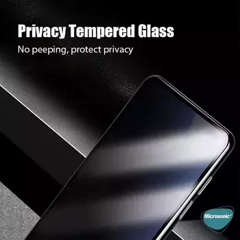 Microsonic Samsung Galaxy A23 Invisible Privacy Kavisli Ekran Koruyucu Siyah