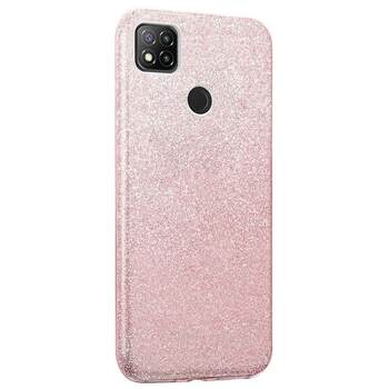 Microsonic Xiaomi Redmi 9C Kılıf Sparkle Shiny Rose Gold