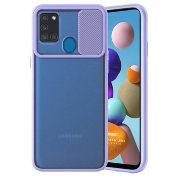 Microsonic Samsung Galaxy A21S Kılıf Slide Camera Lens Protection Lila