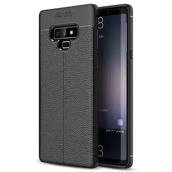 Microsonic Samsung Galaxy Note 9 Kılıf Deri Dokulu Silikon Siyah