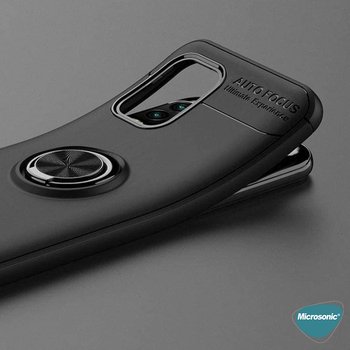 Microsonic Xiaomi Mi 10 Lite Zoom Kılıf Kickstand Ring Holder Kırmızı