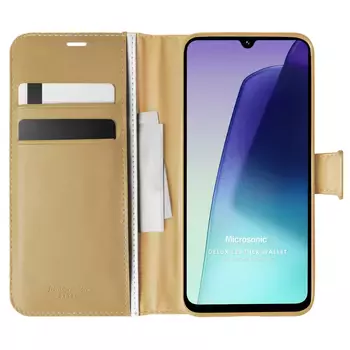 Microsonic Xiaomi Redmi 14C Kılıf Delux Leather Wallet Gold