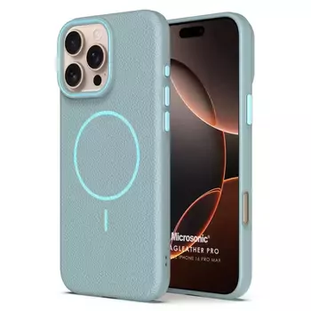 Microsonic Apple iPhone 16 Pro Max Kılıf MagLeather Pro Mavi