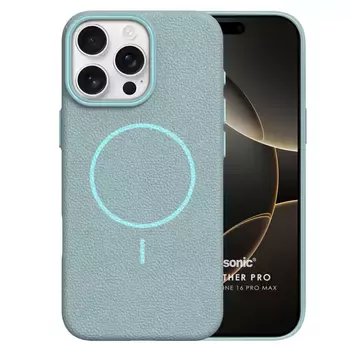 Microsonic Apple iPhone 16 Pro Max Kılıf MagLeather Pro Mavi