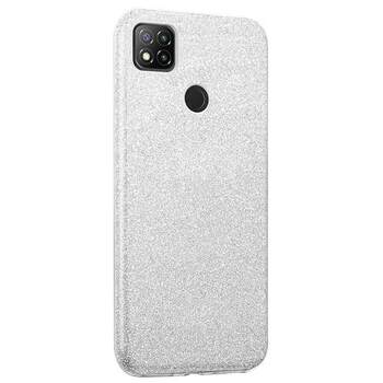 Microsonic Xiaomi Redmi 9C Kılıf Sparkle Shiny Gümüş