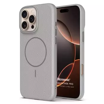 Microsonic Apple iPhone 16 Pro Max Kılıf MagLeather Pro Gri