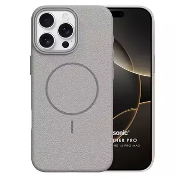 Microsonic Apple iPhone 16 Pro Max Kılıf MagLeather Pro Gri