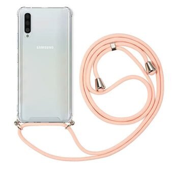 Microsonic Samsung Galaxy A70 Kılıf Neck Lanyard Rose Gold