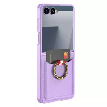Microsonic Samsung Galaxy Z Flip 7 Kılıf LuxRing Wallet Lila
