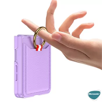 Microsonic Samsung Galaxy Z Flip 7 Kılıf LuxRing Wallet Lila