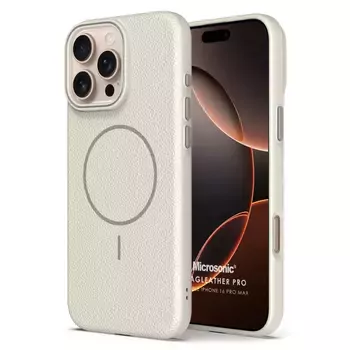 Microsonic Apple iPhone 16 Pro Max Kılıf MagLeather Pro Bej