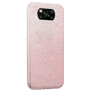 Microsonic Xiaomi Poco X3 NFC Kılıf Sparkle Shiny Rose Gold