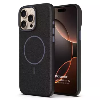 Microsonic Apple iPhone 15 Pro Kılıf MagLeather Pro Siyah