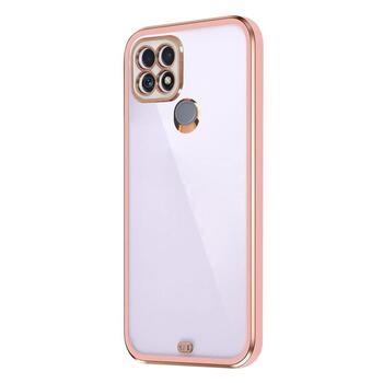 Microsonic Oppo A15s Kılıf Laser Plated Soft Pembe