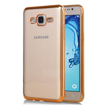 Microsonic Samsung Galaxy On7 Kılıf Skyfall Transparent Clear Gold