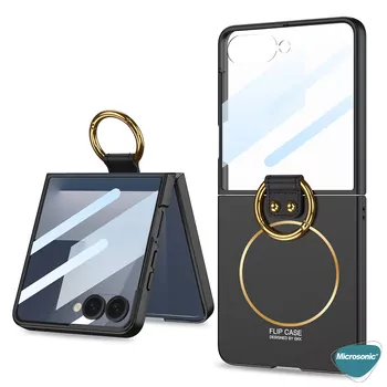Microsonic Samsung Galaxy Z Flip 7 Kılıf Ring Fall MagSafe Siyah