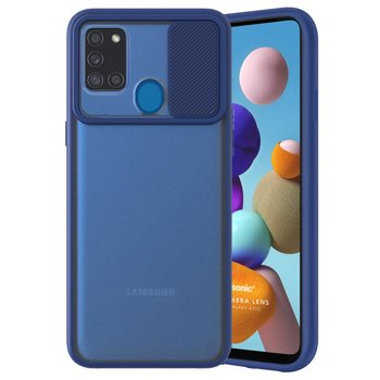 Microsonic Samsung Galaxy A21S Kılıf Slide Camera Lens Protection Lacivert