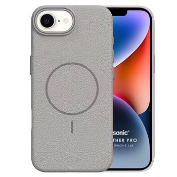 Microsonic Apple iPhone 17e Kılıf MagLeather Pro Gri
