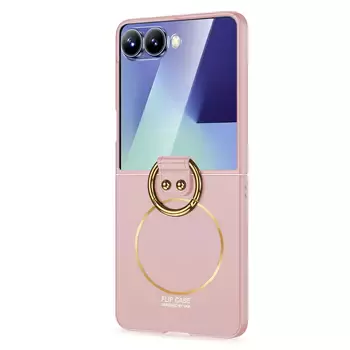 Microsonic Samsung Galaxy Z Flip 7 Kılıf Ring Fall MagSafe Rose Gold