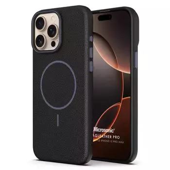 Microsonic Apple iPhone 15 Pro Max Kılıf MagLeather Pro Siyah
