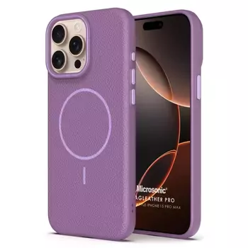 Microsonic Apple iPhone 15 Pro Max Kılıf MagLeather Pro Lila