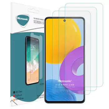 Microsonic Samsung Galaxy M52 Screen Protector Nano Glass Cam Ekran Koruyucu (3'lü Paket)