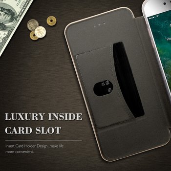 Microsonic Xiaomi Mi5 Pro Klııf Slim Leather Design Flip Cover Gümüş