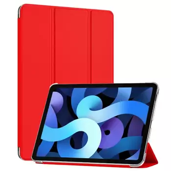 Microsonic Apple iPad Air 4 (2020) Kılıf Slim Translucent Back Smart Cover Kırmızı