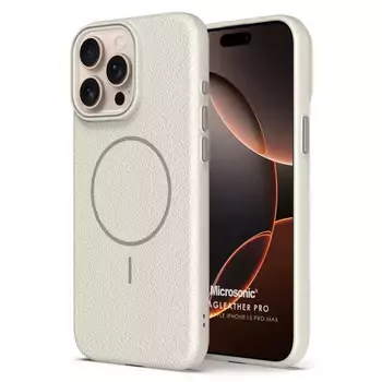Microsonic Apple iPhone 15 Pro Max Kılıf MagLeather Pro Bej
